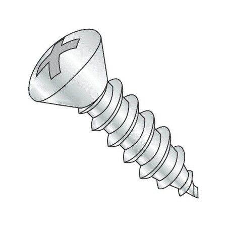 Sheet Metal Screw, #12 X 5/8 In, 18-8 Stainless Steel Oval Head Phillips Drive, 2000 PK